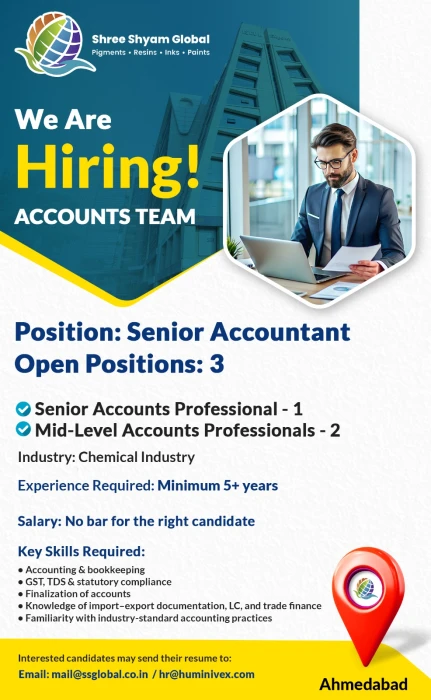 Senior Accountant Open Positions: 3